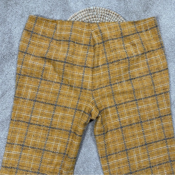 Unique Vintage High Waisted Cropped Pants Plaid 90s Style Punk in Yellow 5X/26 - Picture 7 of 15